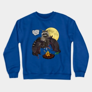 Where Did You Get That Hat, Larry?! Raccoon & Armadillo Comic Crewneck Sweatshirt